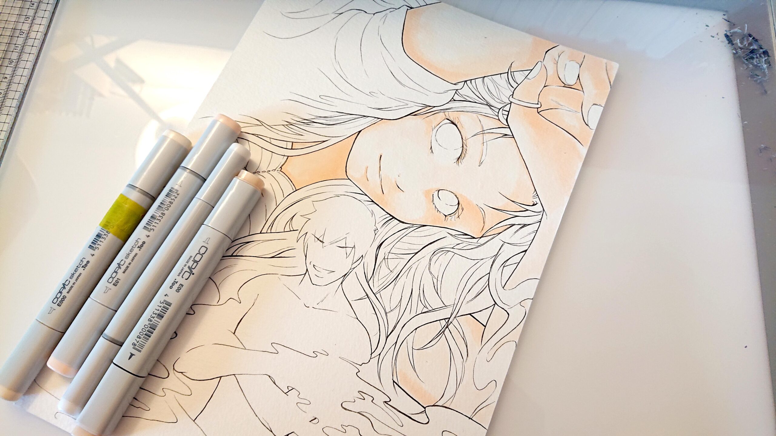 illustration copic Dédé & Mumu