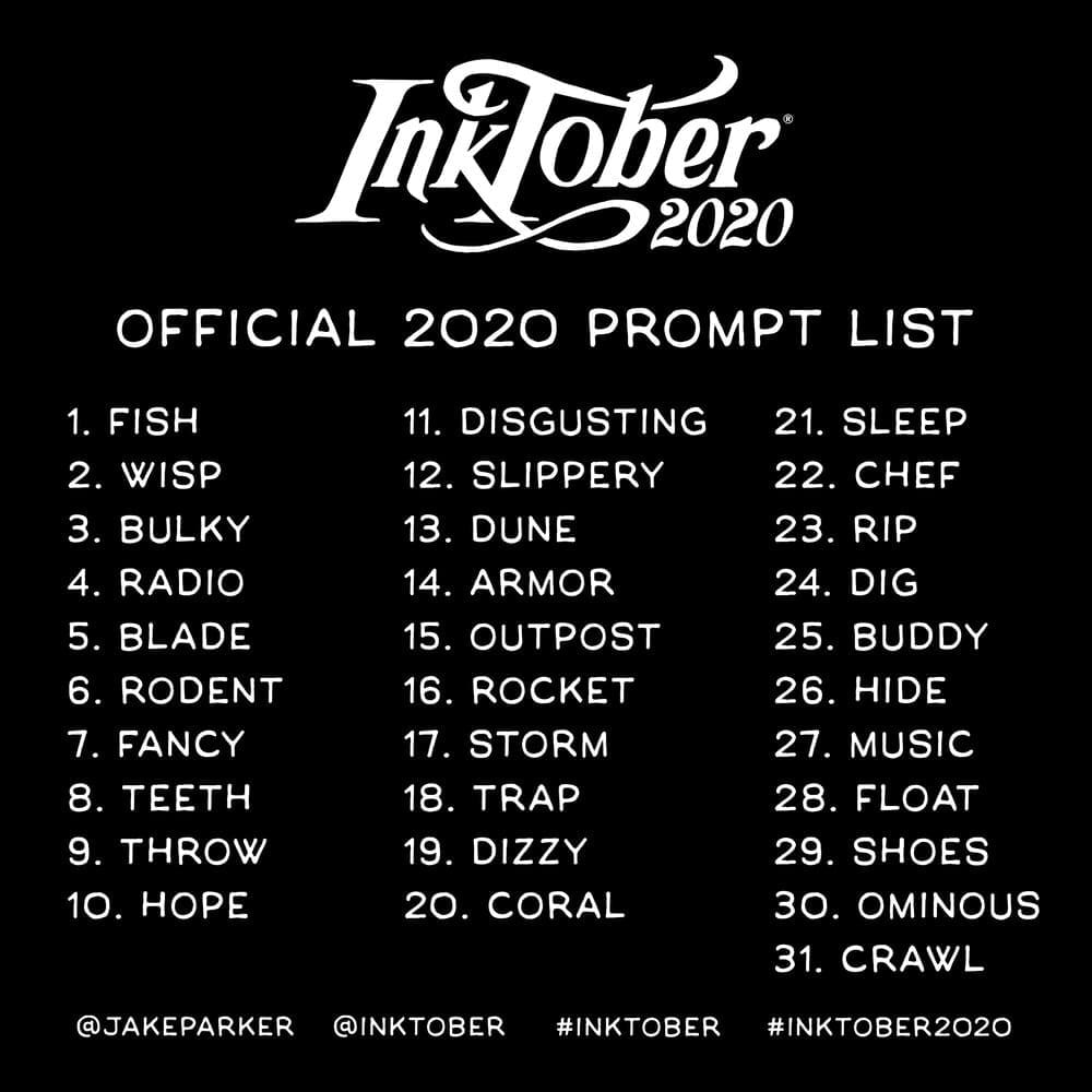 inktober list 2020