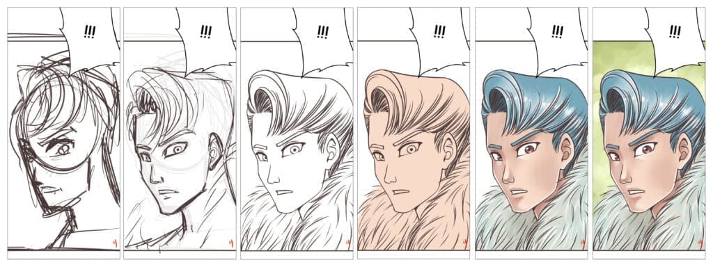 Étapes de création d’une case pour mon webtoon Inséparables