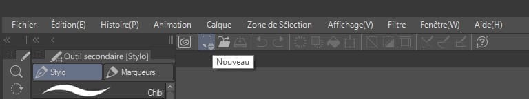 interface logiciel CLIP STUDIO PAINT