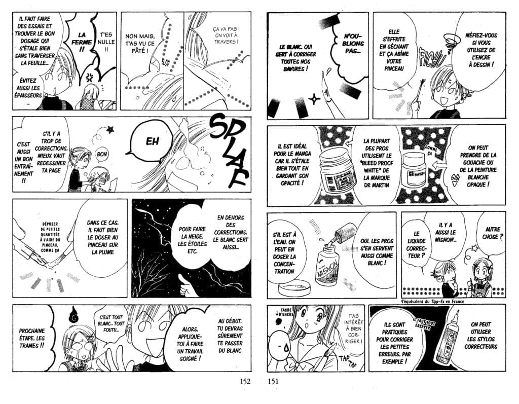 effets encre blanche, blanc opaque, manga, mangaka, le dessin de manga, yuu watase