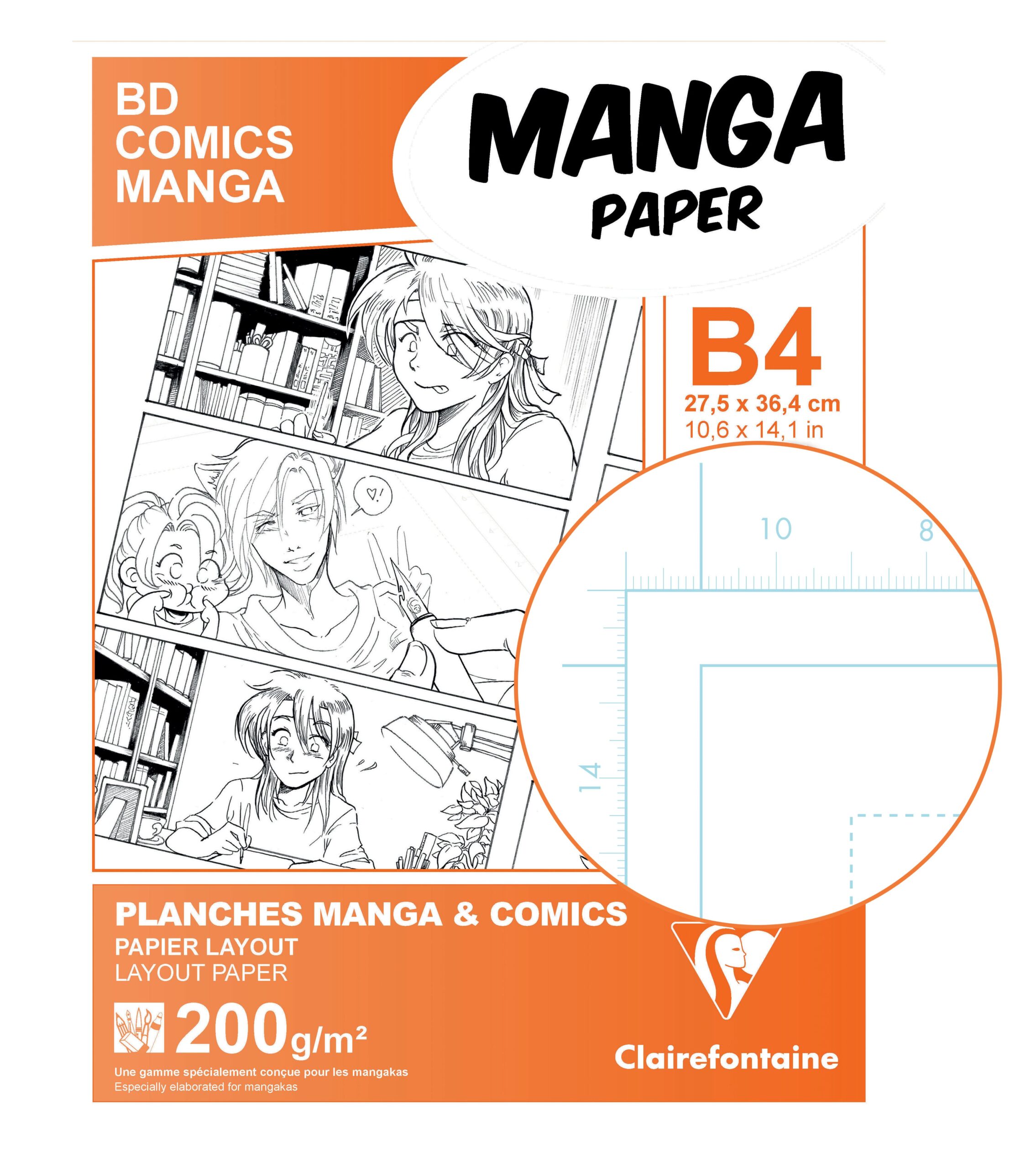 Papier Manga Clairefontaine - Papier storyboard A4 - Disposition 6 plis