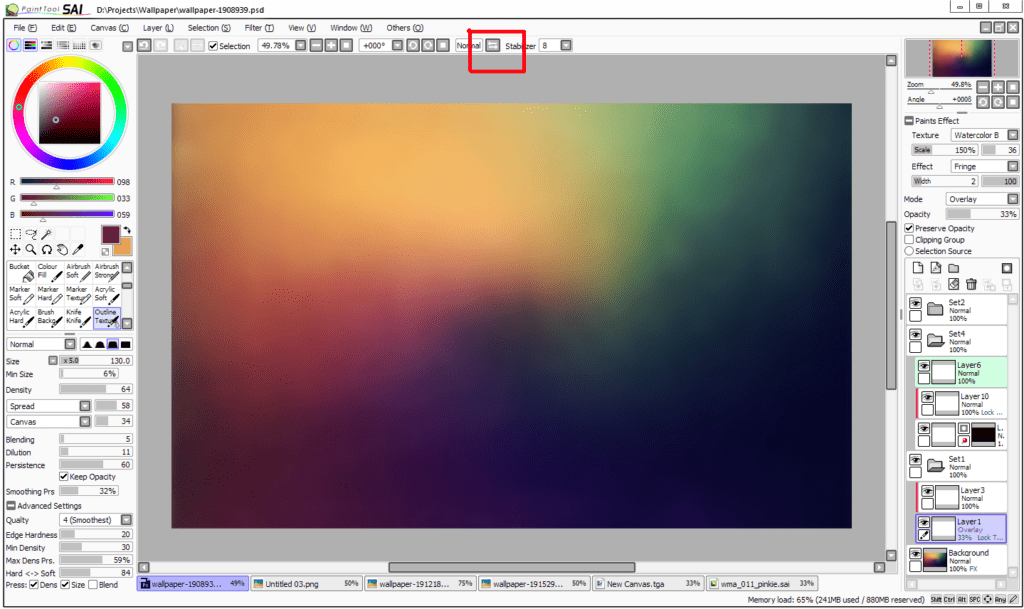 5 astuces sur Paint Tool SAI Outil Miroir