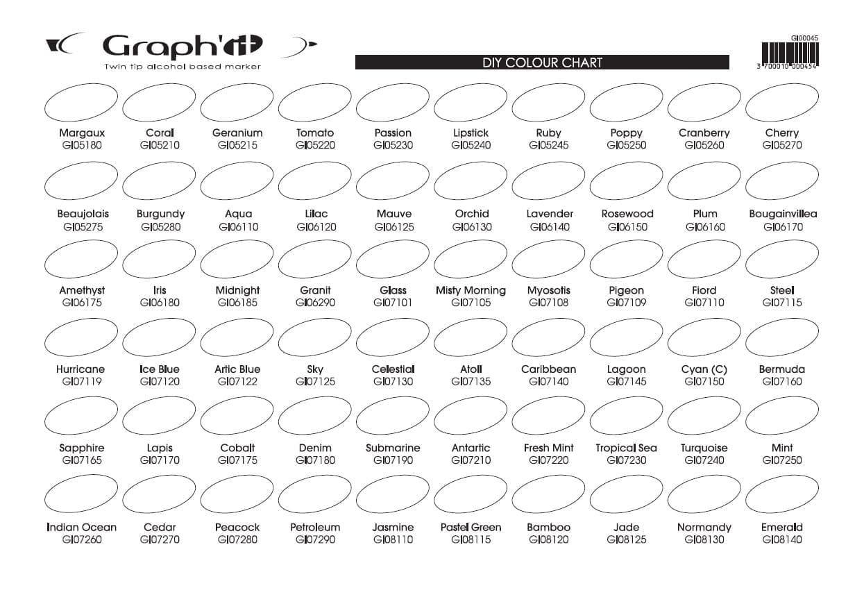 Les feutres GRAPH'IT Marker nuancier vierge 2