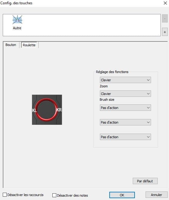 configuration molette tablette xp-pen artist 13.3 pro