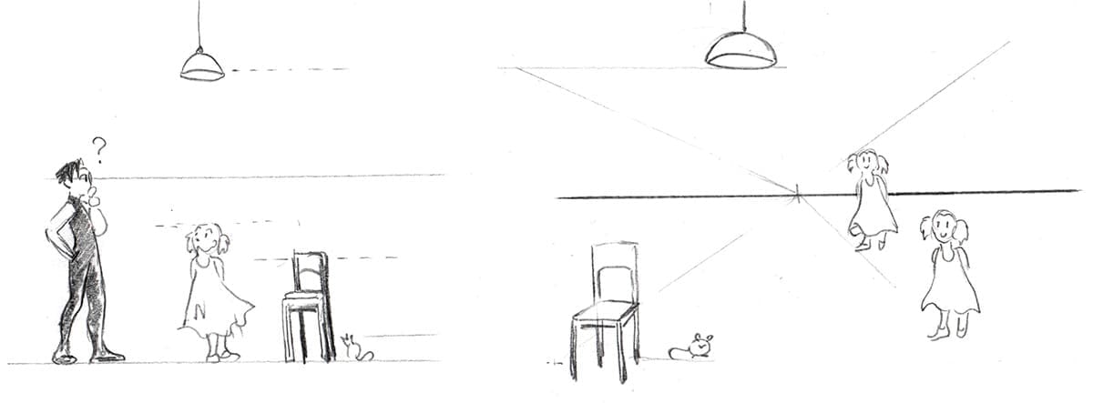 exemple ligne d'horizon - dessin en perspective