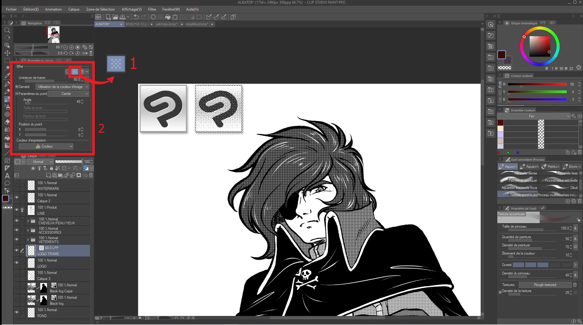 Ajouter des trames numériques avec CLIP STUDIO PAINT 