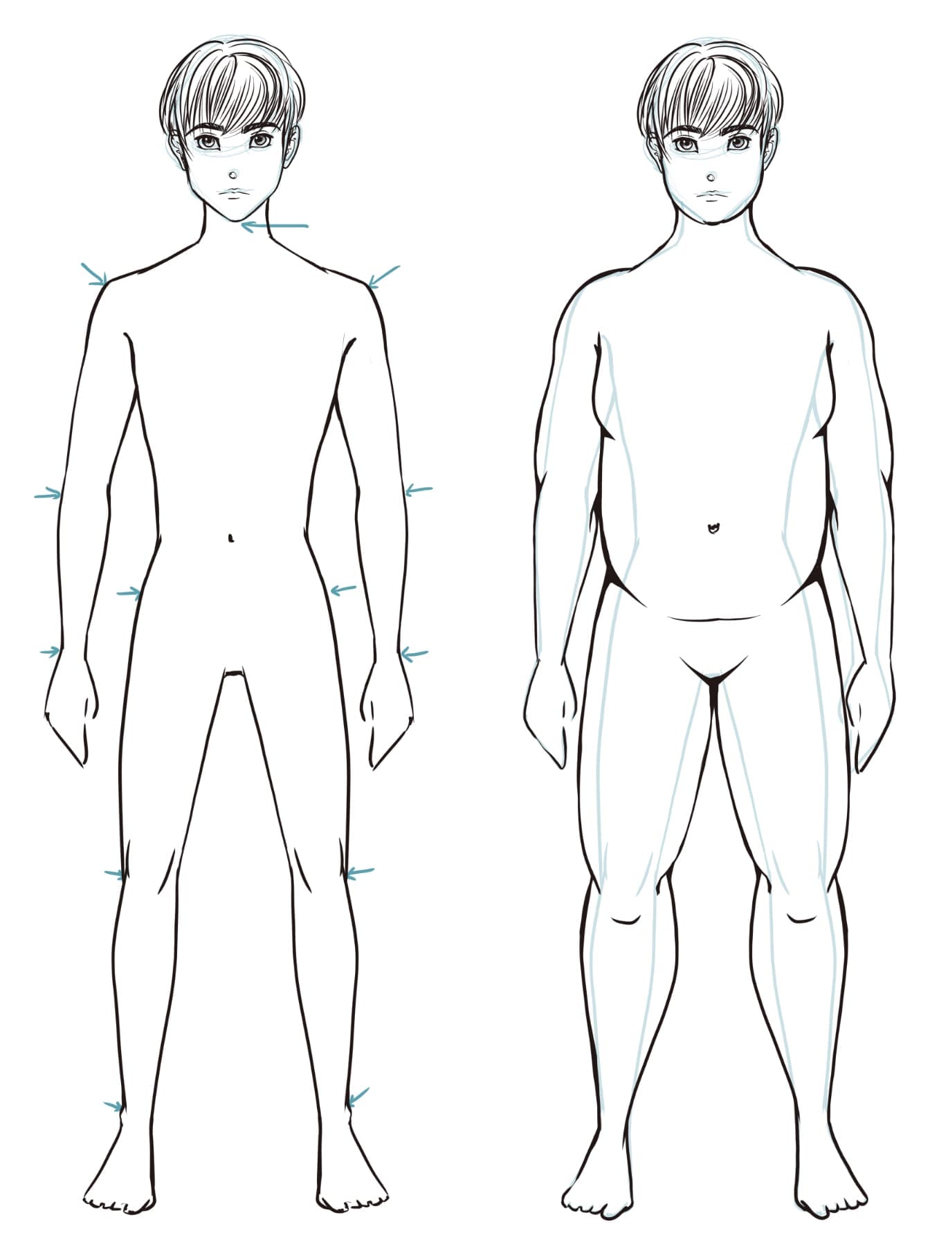 Dessiner des physiques différents : le surpoids (homme)