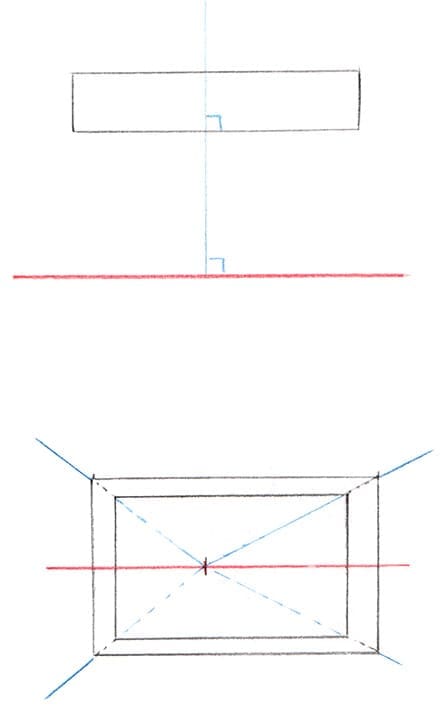 Exemple simple de perspective à un point de fuite