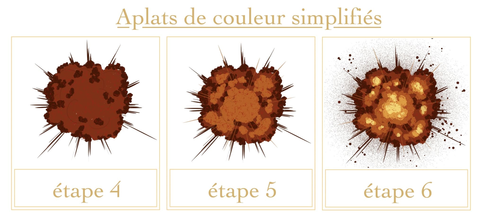 Tutoriel explosion : aplats de couleur simplifiés