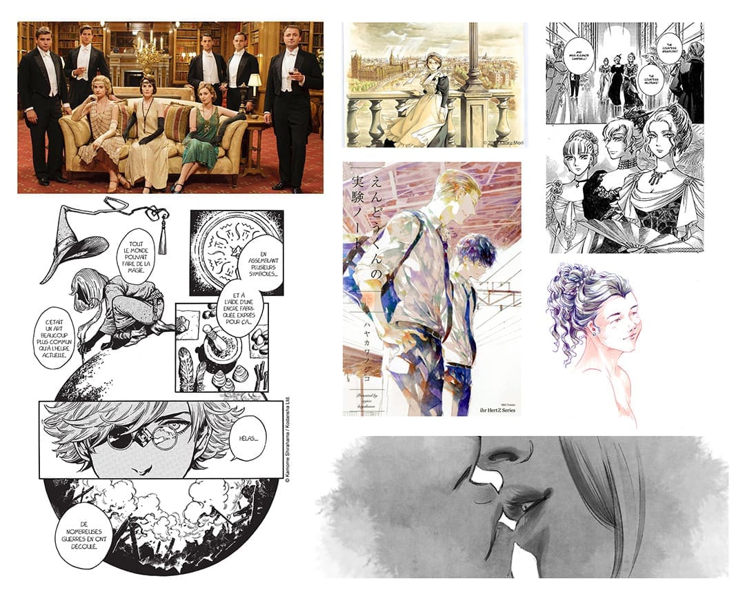 Recherches graphiques pour faire une BD : un exemple de moodboard