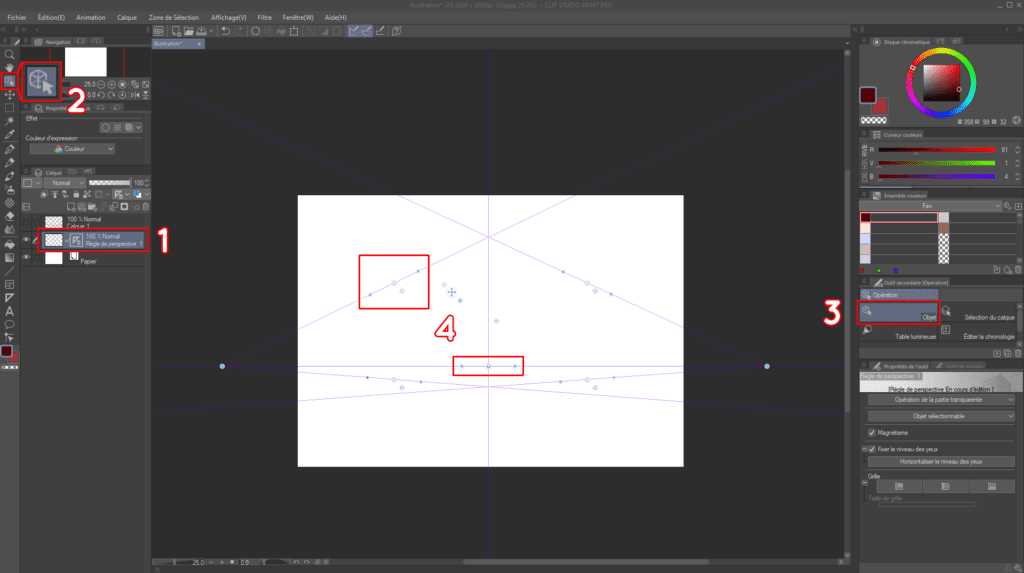 Réaliser un décor en perspective sur CLIP STUDIO PAINT (1 à 3 points de fuite) 1.1