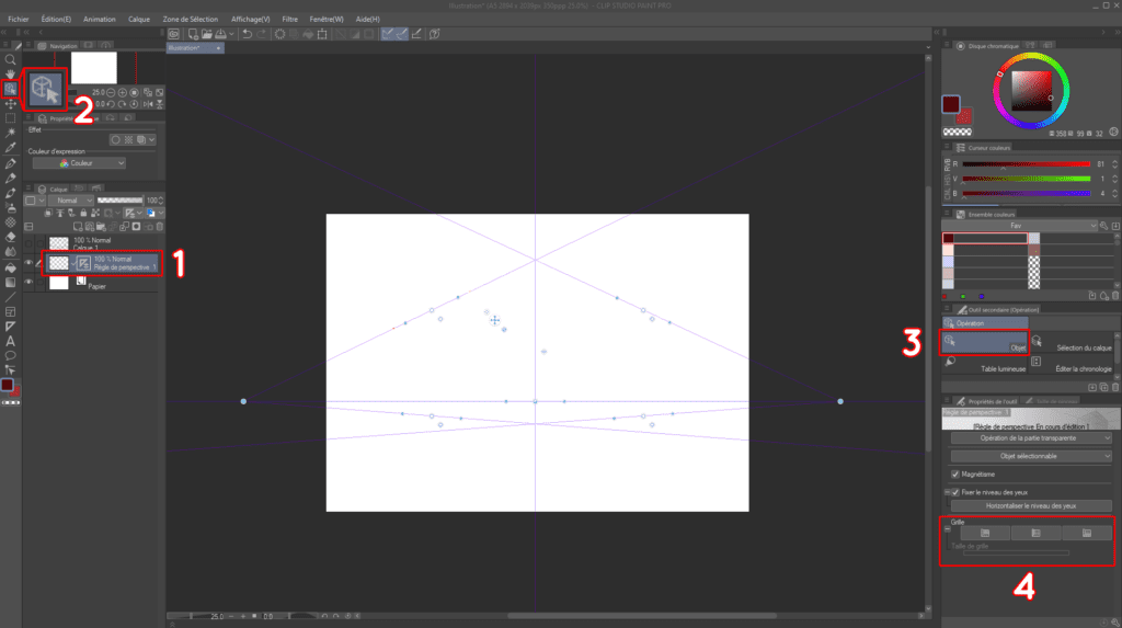 Réaliser un décor en perspective sur CLIP STUDIO PAINT (1 à 3 points de fuite) 1.2