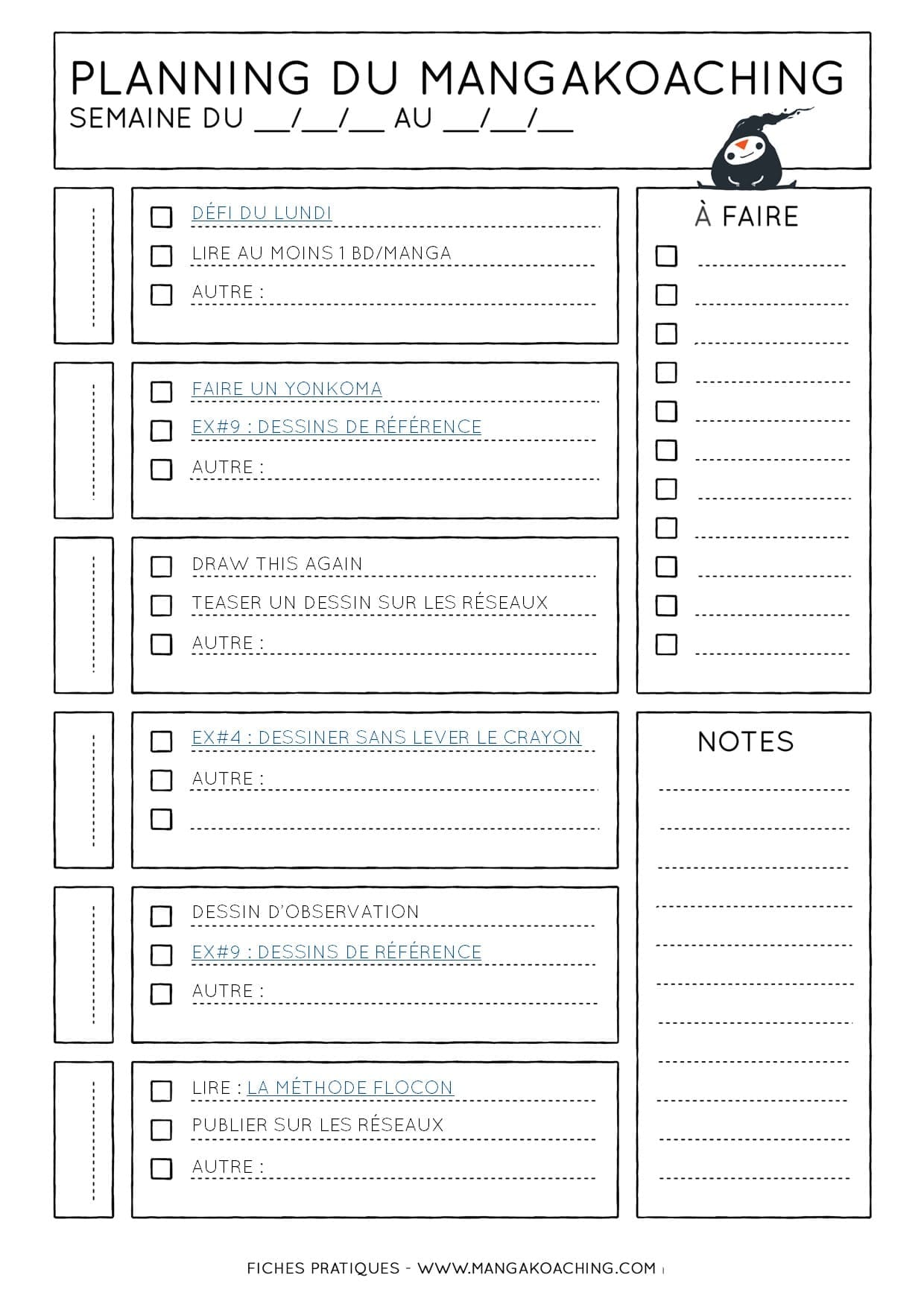 Planning du mangakoaching 34