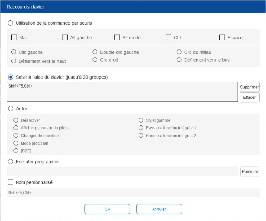 Réglage des paramètres de l'Artist pro 16 d'XP-Pen : le menu des boutons de raccourcis