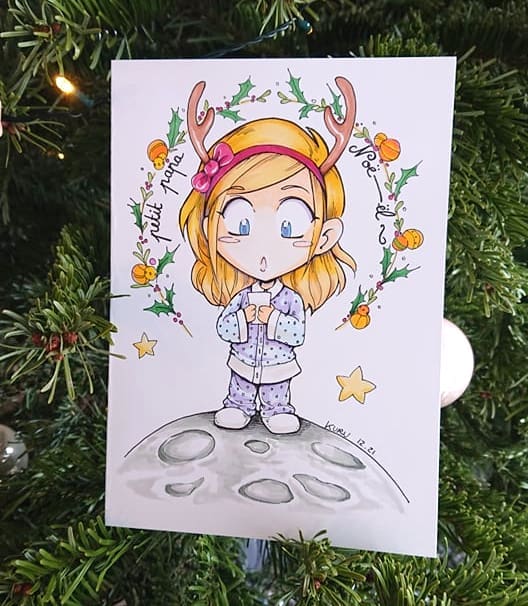 Chibi de Noël - carte terminée