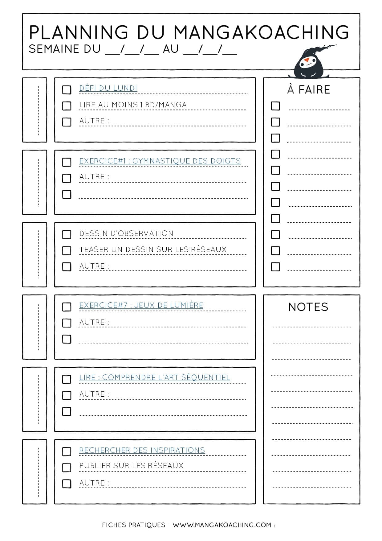 Planning du mangakoaching 49