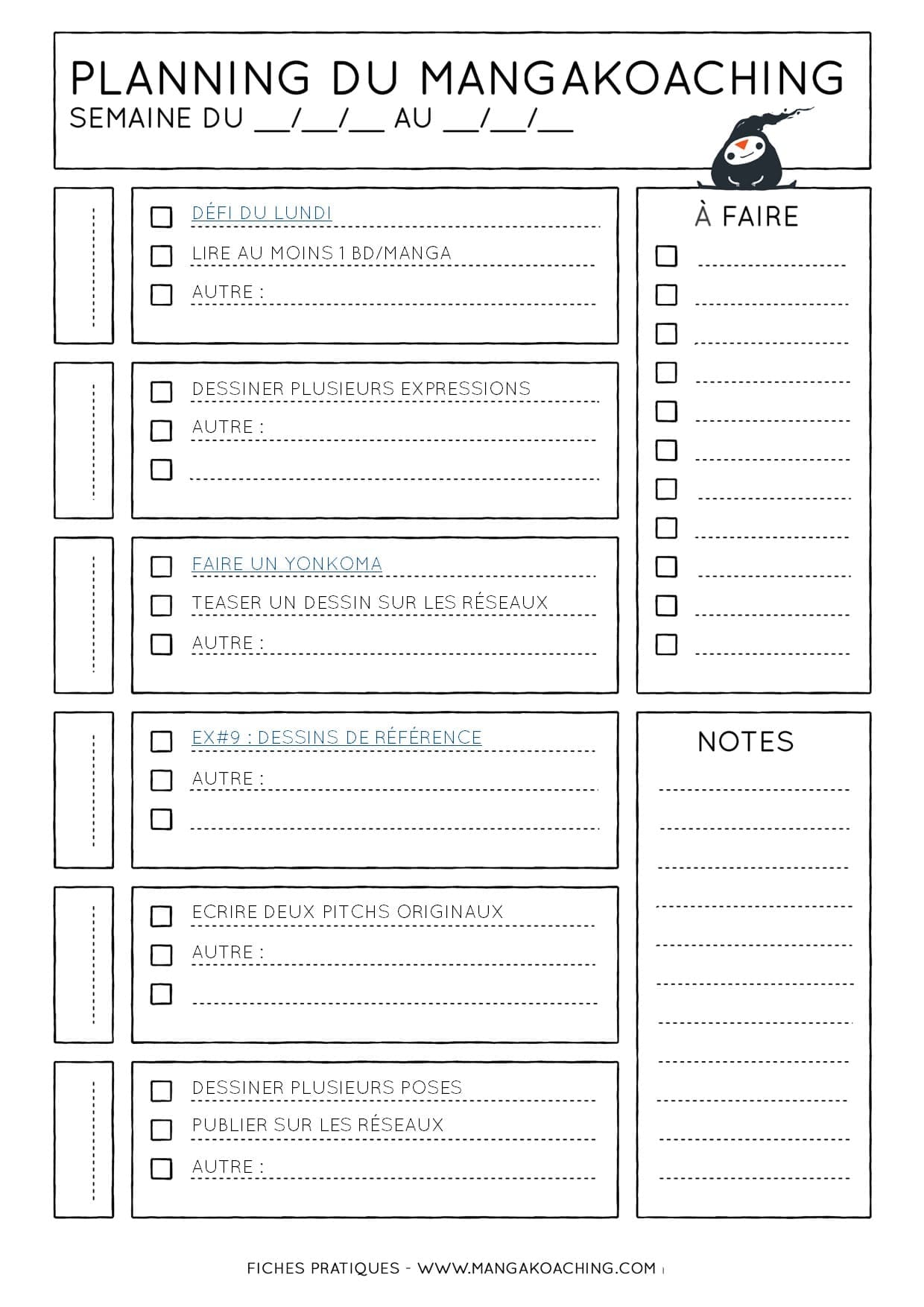 planning de mangakoaching 50