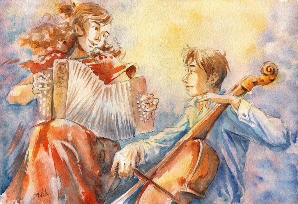 Exemple de peinture à l'aquarelle