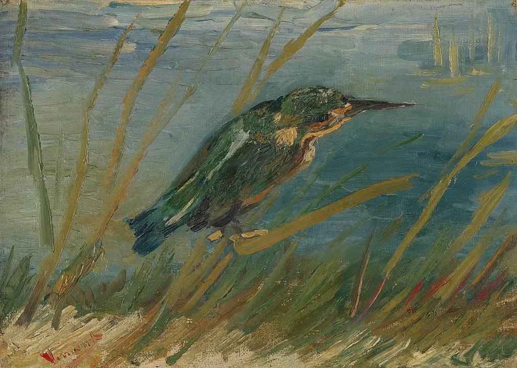 1012px IJsvogel aan de waterkant s0100V1962 Van Gogh Museum 1886 van gogh kingfisher