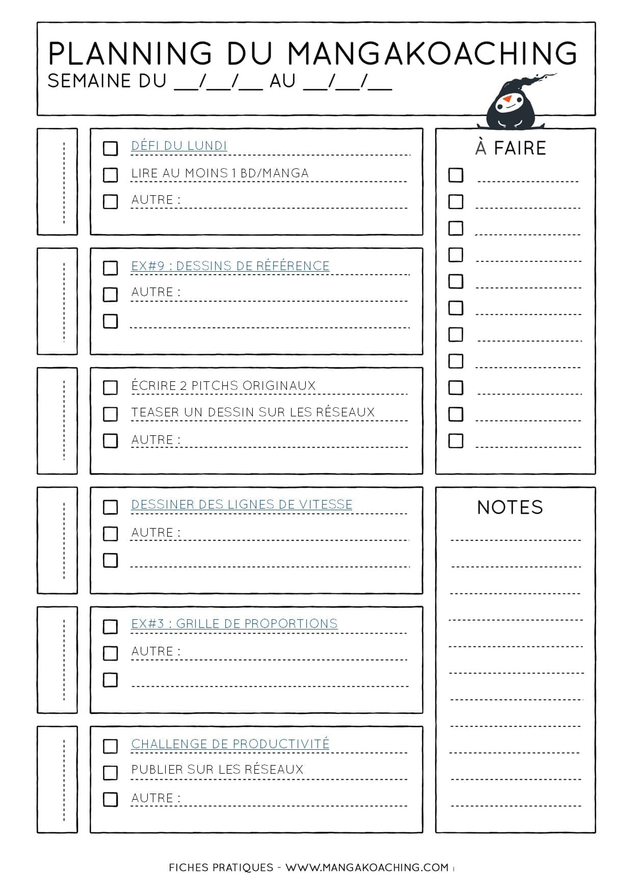 planning de coaching 60