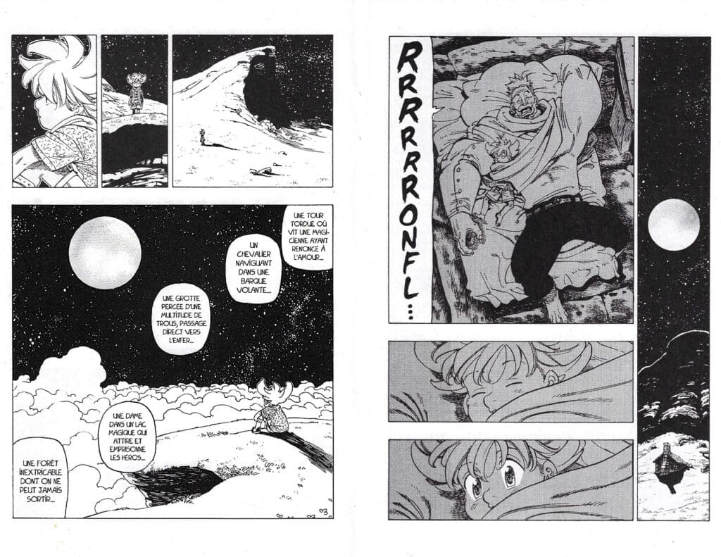 Comment composer une double-page en manga ? Extrait FourKnightsOfTheApocalypse NakabaSUZUKI 03