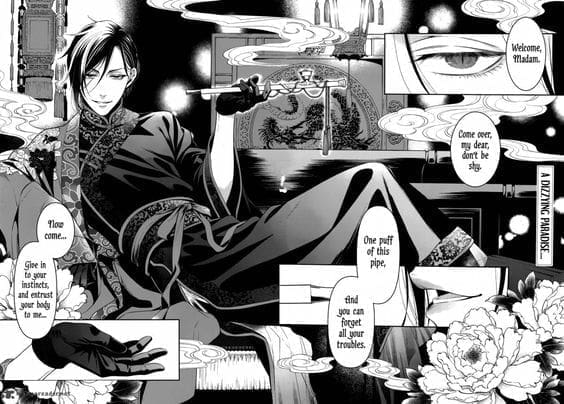 Double page Black Butler, Tome 29, Chapitre 150, Le majordome fascine par Yana Toboso