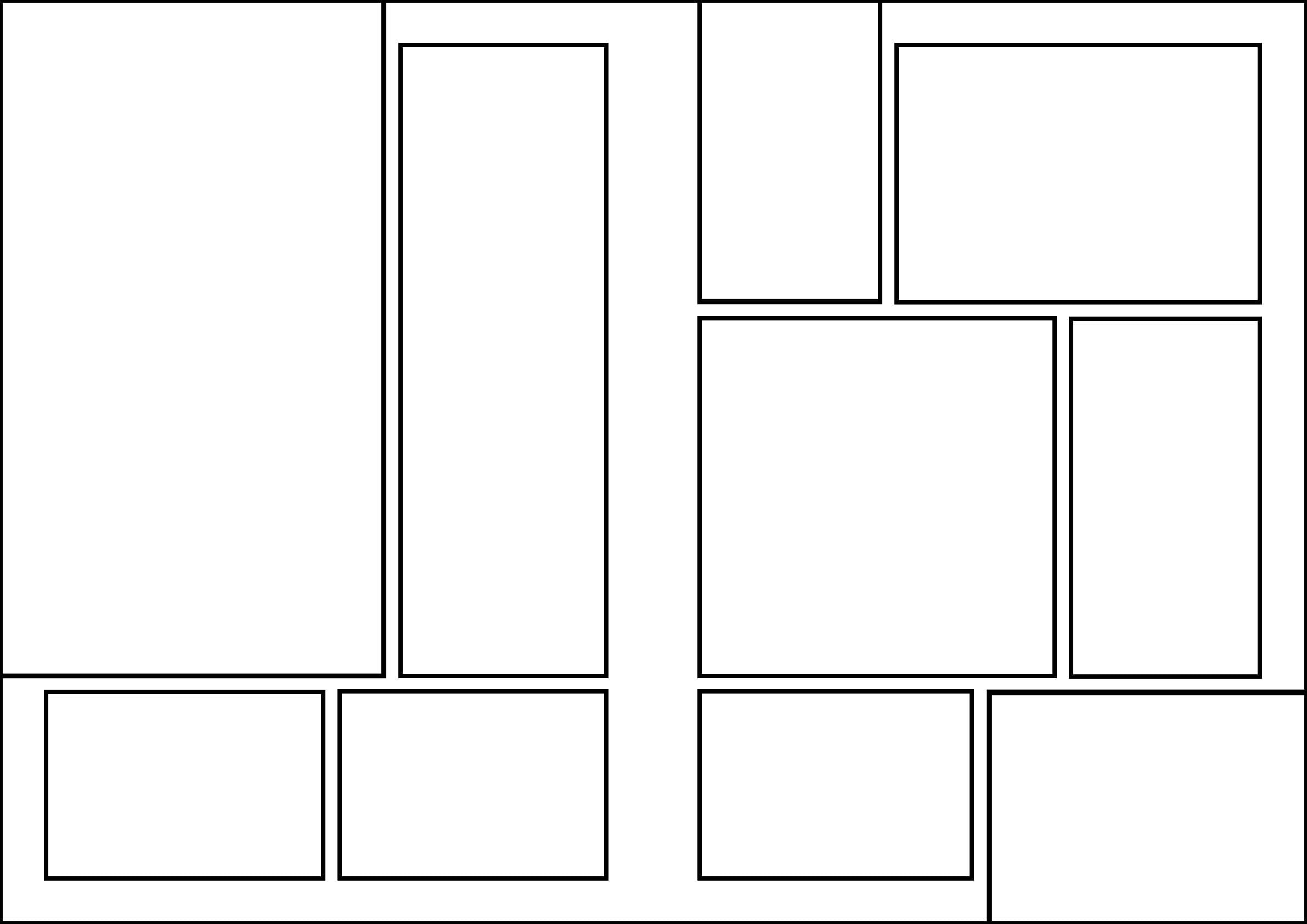 Disposition des cases débordantes dans une double-page manga