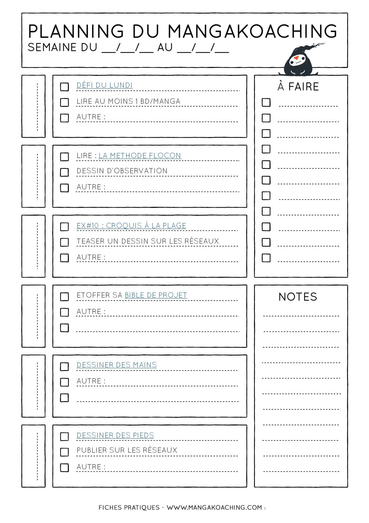 planning du mangakoaching 73