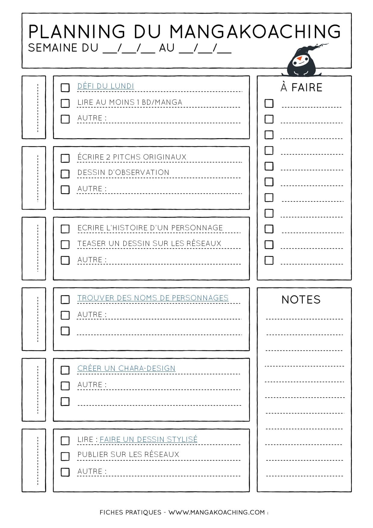 planning du mangakoaching 74