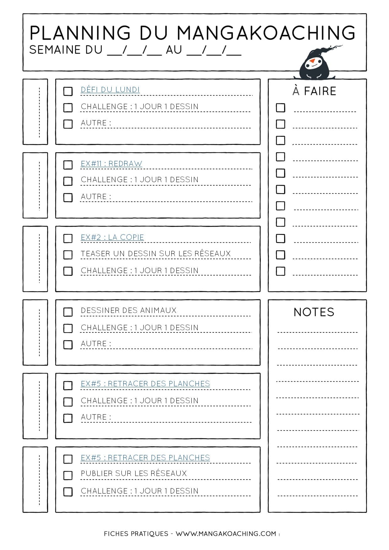 planning du mangakoaching 75