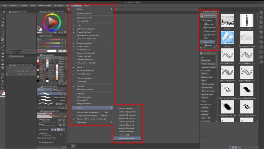 Comment ajouter des matériaux sur CLIP STUDIO PAINT 8 1024x580 1