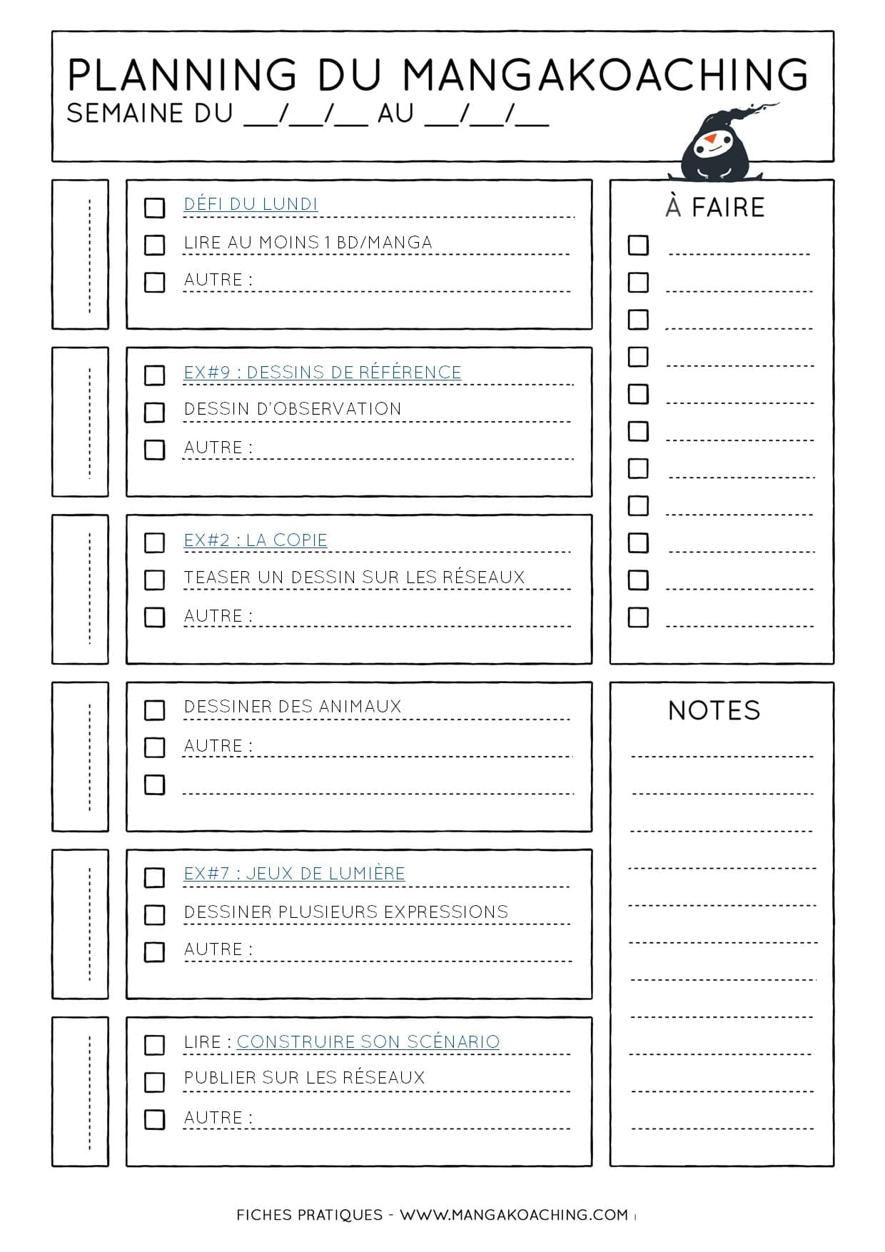 planning de mangakoaching 85