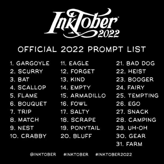 inktober 2022 promplist