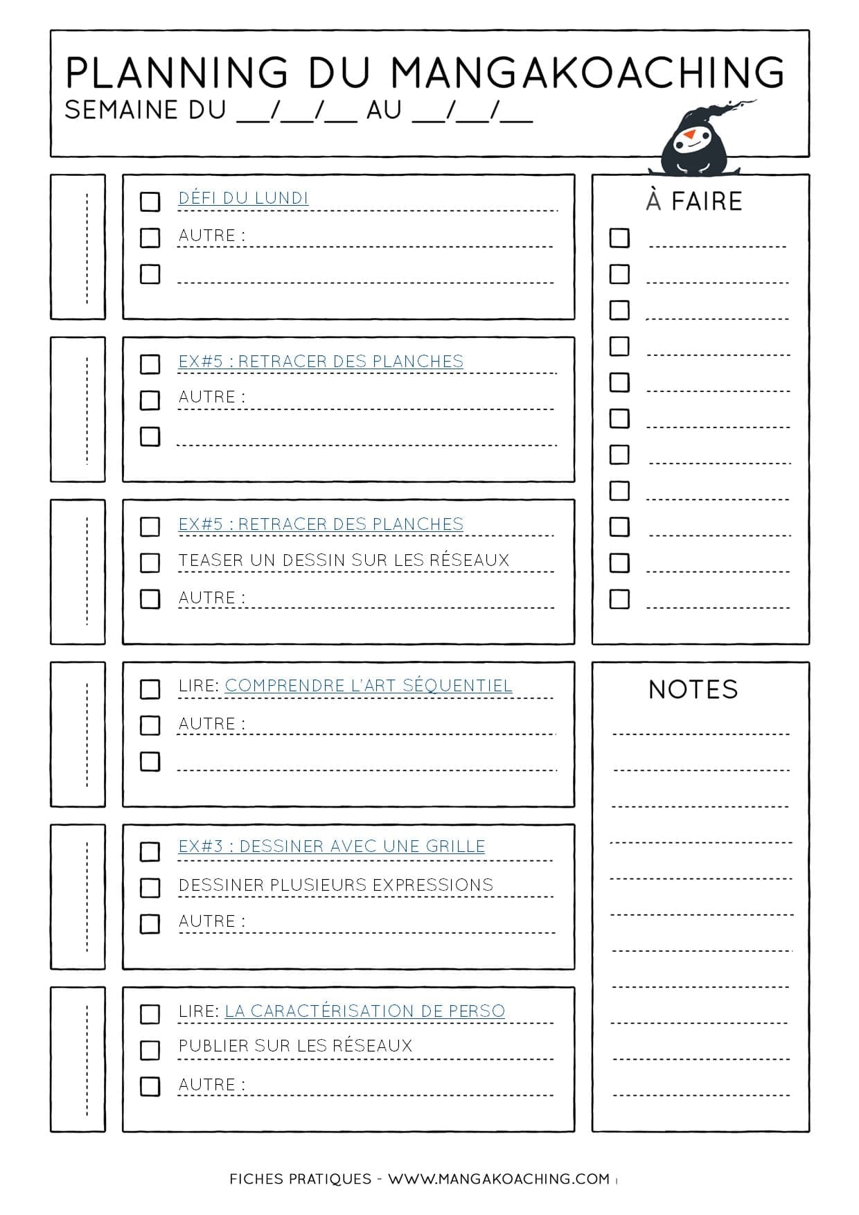 planning de mangakoaching 100