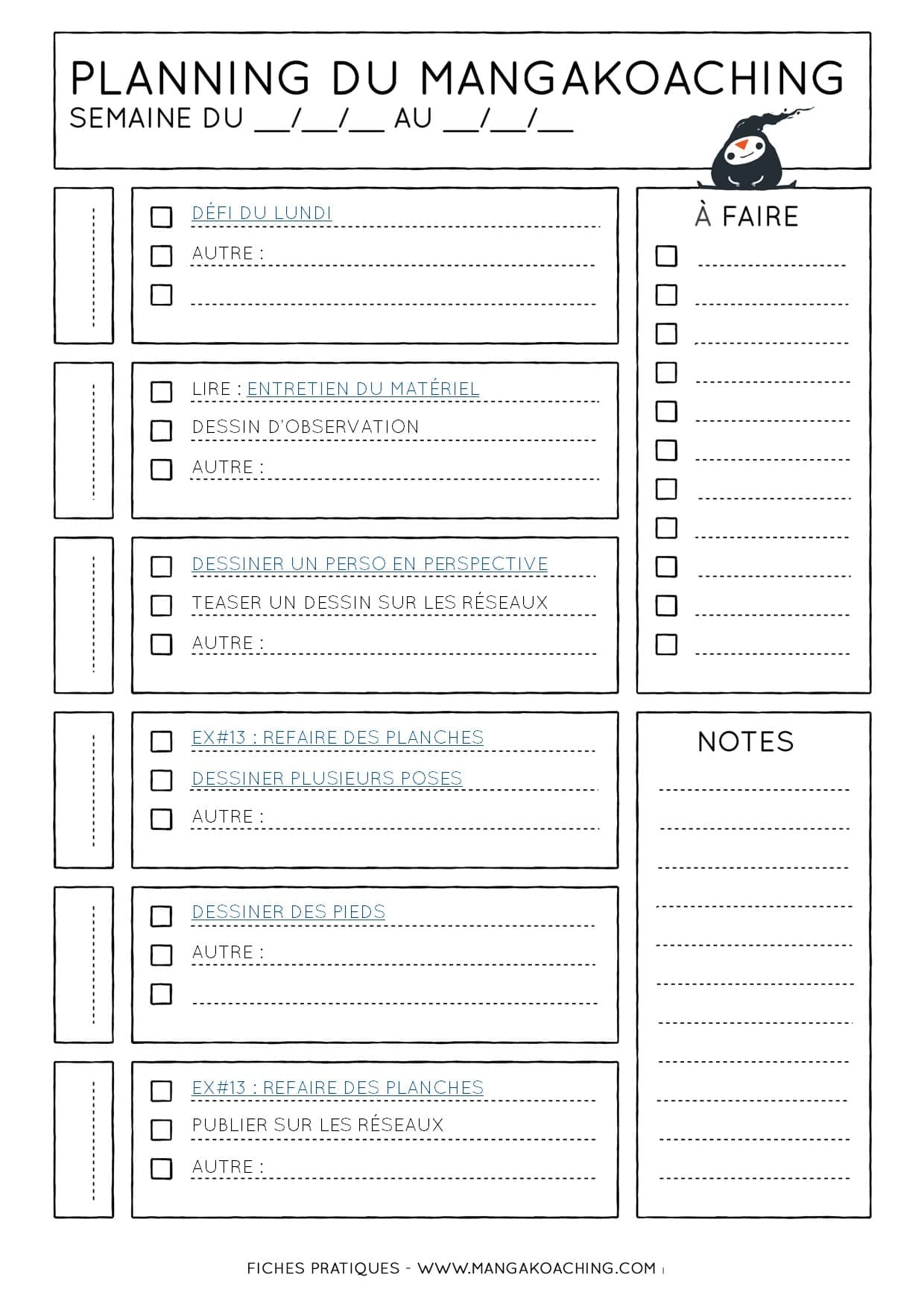 Planning du mangakoaching 89