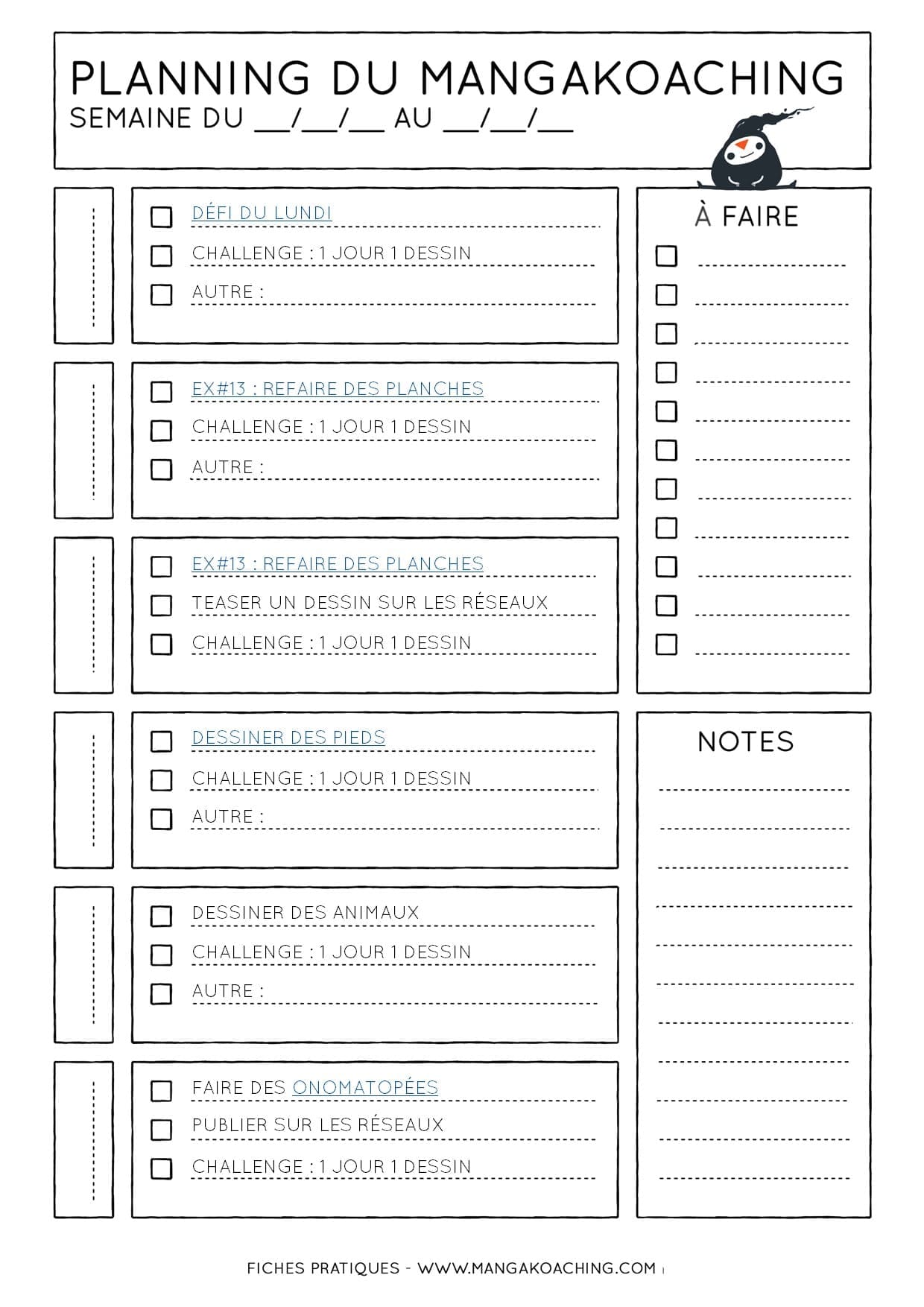 planning de mangakoaching 95