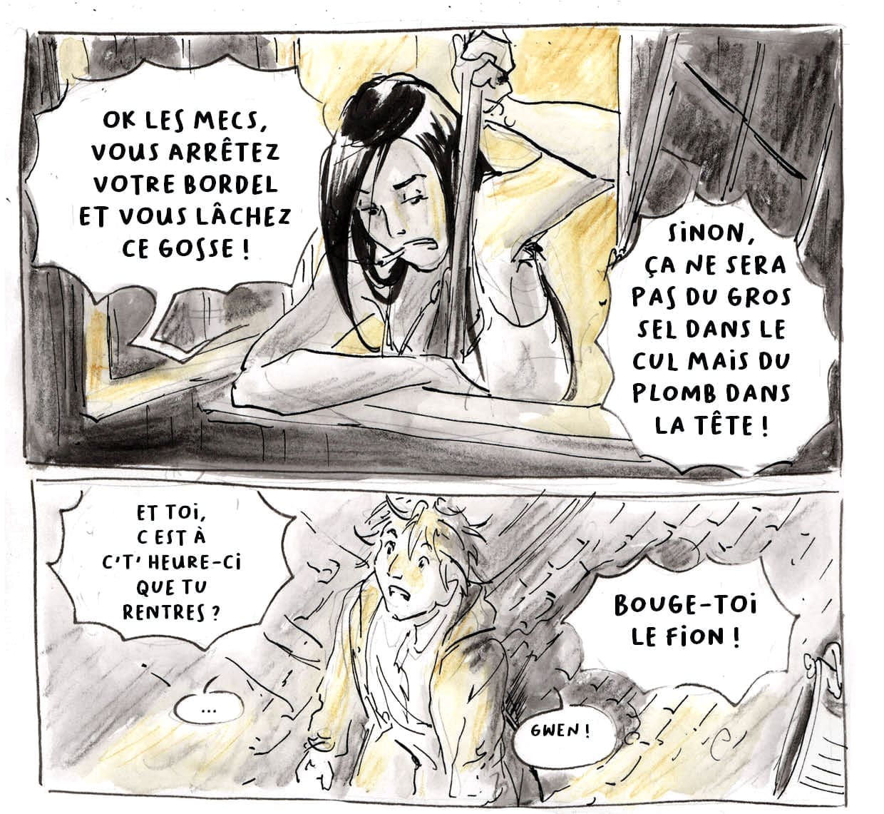 Exemple d'introduction d'un personnage dans "L'aiguilleur", une BD d'Astate.