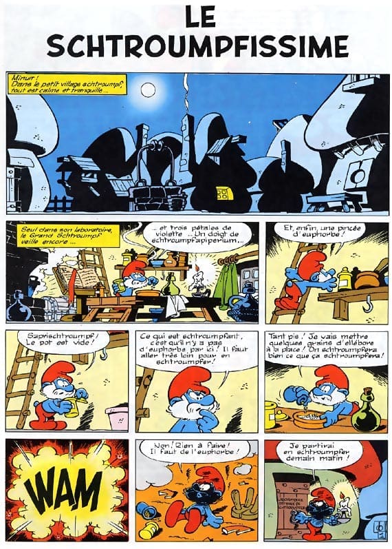 Extrait de la BD "Les Schtroumpfs - Le Schtroumpfissime"