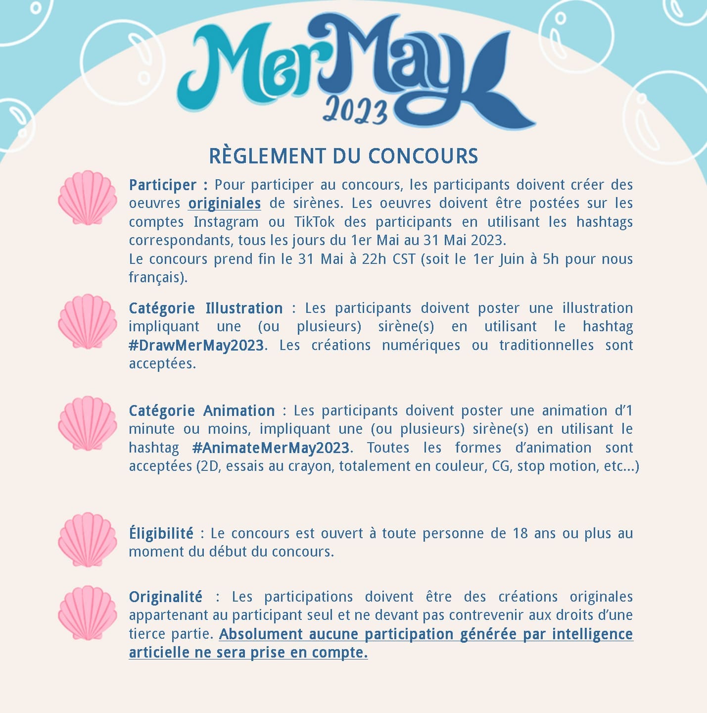 Mermay 2023 : Règlement du concours